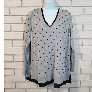 Lane Bryant Polka Dot Sweater Shirt